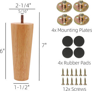 Industrial Style Furniture Legs <b>Solid</b> <b>Wood</b> Replacement for Chair Sofa Dining Kitchen Cabinet Furniture Legs For School - Product Image 2