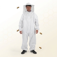 Combinaison et chapeau d'apiculteur blancs prêts à l'emploi, vêtements anti-piqûres avec soutien pour l'apiculture, état neuf