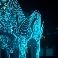 Laternenfabrik Anpassbare Wasserdichte LED-Lichtskulptur Metallrahmen-Bogen Festival-Laterne für Plätze und Freizeitparks