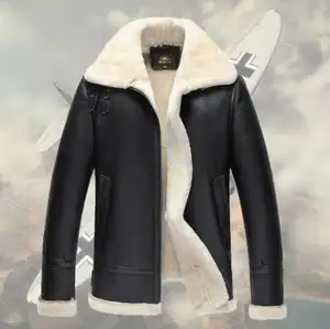 남성용 가죽 양피 자켓 모피 안감 슬림 피트 겨울 따뜻한 코트 스타일 맞춤형 크기-도매 가격