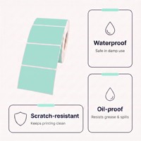Rollo de Etiquetas Térmicas Directas Impermeables Ecológicas Verde Morandi 60*40mm 1000 Unidades/Rollo Etiqueta Autoadhesiva para Códigos de Barras
