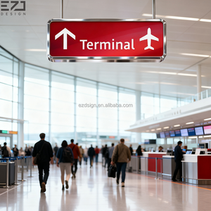 Servicios de ventanilla única Sistema de nombre del aeropuerto Señalización de señalización Wayfinding exterior/interior Señales direccionales Guía Plyon Sign - Product Image 3