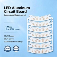 PCB en aluminium LED personnalisable pour panneau lumineux LED, cuivre 35UM, tension de résistance 3000V, certifié RoHS et ISO9001