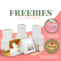 Caja Cuadrada para Pastel con Ventana, Laminación Mate, Forro de Esponja, Cartón Biodegradable, Color y Tamaño Personalizables, Embalaje para Llevar Seguro para Alimentos