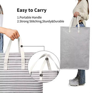 Commercial Collapsible <strong>Laundry</strong> Hamper Large Capacity Freestanding Waterproof Fabric <strong>Basket</strong> for Property and Apartment Supply - Product Image 4