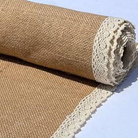 12x108 Boho Rustique Ferme Jute Chemin De Table Toile De Jute Chemin De Table avec Coton Crochet Dentelle pour Fête De Mariage