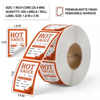 Étiquettes de Noël décoratives personnalisées pour sauce chili maison, en papier, forme rectangulaire 1,8x3 pouces, 500 pièces par rouleau