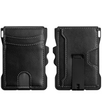 Dompet Kulit Sintetis Mikrofiber Gaya Klasik, Tempat Kartu Terbuka, Pria, Terbaik, EDC Taktis, Cangkang PU Aviasi, Poliester