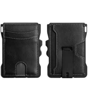 New Arrival Multifunctional Magnetic Closure PU Leather Auto Eject Card Holder <b>RFID</b> Blocking Card <b>Wallet</b> with Money Clip for Men - Product Image 4