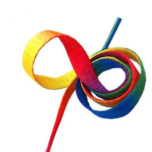 Lacets plats en polyester arc-en-ciel de 100 cm, lacets de remplacement colorés pour baskets, pour le sport quotidien - Product Image 3