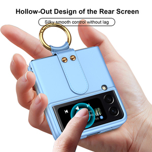 Étui pour Samsung <span class=keywords><strong>Galaxy</strong></span> <span class=keywords><strong>Z</strong></span> Flip <span class=keywords><strong>3</strong></span> <span class=keywords><strong>Z</strong></span> Flip 4 <span class=keywords><strong>Fold</strong></span> 4 avec anneau de maintien en PC pour téléphone portable pliable - Product Image 3