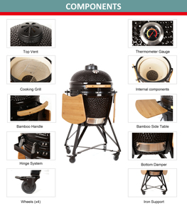 <span class=keywords><strong>Barbecue</strong></span> Kamado en céramique TOPQ de la série Premium, 23 pouces, <span class=keywords><strong>barbecue</strong></span> au charbon de bois, <span class=keywords><strong>fumoir</strong></span>, jardin extérieur - Product Image 3