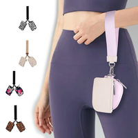 Portefeuille porte-clés personnalisé en nylon avec fermeture éclair pour femme, double pochette, porte-cartes portable, mini porte-monnaie