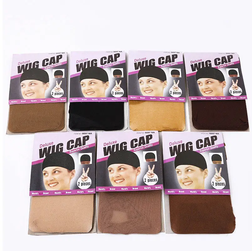 custom spandex frontal invisible closure thin net hairnet wig hat cap packaging