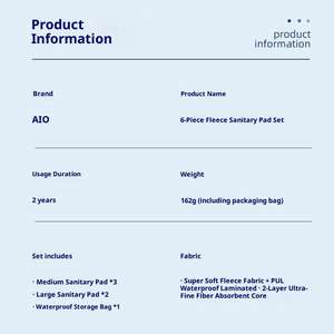 6 pièces/ensemble Serviettes hygiéniques réutilisables Imperméables <span class=keywords><strong>Lavables</strong></span> Serviettes menstruelles en tissu pour femmes - Product Image 4