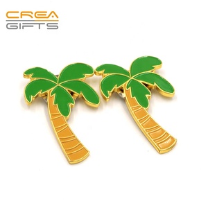 En gros Pas Cher Personnalisé En Métal Or Arbre De Noix De <span class=keywords><strong>Coco</strong></span> En Forme Épinglettes À Vendre - Product Image 1