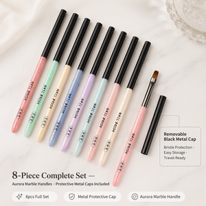 ชุดปากกาเพ้นท์เล็บอะคริลิค 8 ชิ้น แปรงไนลอนทรงสามเหลี่ยมและสี่เหลี่ยม สำหรับวาดลายดอกไม้ เส้น ลายเส้น สำหรับมือใหม่ ทำเล็บเจล - Product Image 3