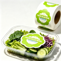 Aangepaste holografische, oliebestendige, duurzame, UV-bestendige etiketten voor fruit, groenten en verse sappen, milieuvriendelijke, waterdichte, zelfklevende stickers