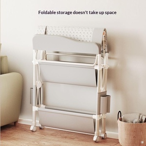 <span class=keywords><strong>Table</strong></span> à <span class=keywords><strong>langer</strong></span> portable multifonctionnelle pliable avec tissu en peluche, lit bébé lavable et fonction de massage - Product Image 3