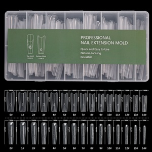 240 unidades/caja Moldes de extensión de uñas de plástico de doble capa, ovalados, largos y cónicos, <span class=keywords><strong>para</strong></span> extensión rápida tipo sándwich - Product Image 4