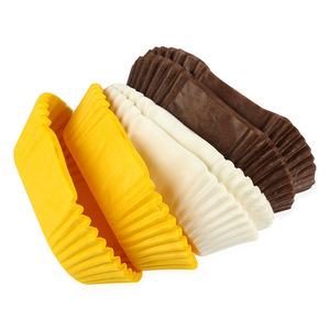 Joinhot Boat Shaped Paper Cupcake Liners 100 Pcs Yellow White Brown Disposable Cake Decorating Supplies - Product Image 1