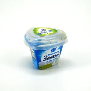 Luckytime bán buôn dùng một lần tùy chỉnh nhựa tay áo nhãn ly cho sữa chua bánh nước trái cây kem với nắp và niêm phong phim