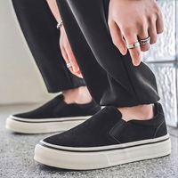 Chaussures décontractées pour hommes en cuir, style baskets, coupe chaussette, noir et blanc, lacets épais, plateforme, respirantes, antidérapantes, en maille, Evergreen