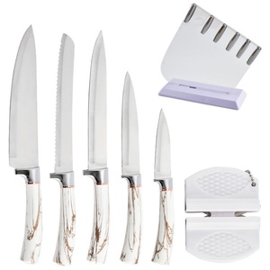 Household Metal Kitchen <b>Knife</b> Set Slicing <b>Bread</b> Utility Fruit <b>Knives</b> Sharpener Chef <b>Knife</b> With Acrylic Block - Product Image 1