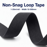 Cinta de Bucle Suave Antienganches, Sin Desprendimiento de Fibras, Grado Médico para Prendas de Vestir, 1-25m/Rollo, 10-300mm