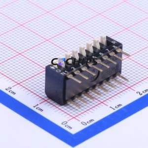 DSPV08LHGET DIP Switch Through hole Component (THT) Switch Piano Key Single Pole Single Throw 8 2.54mm - Product Image 1