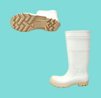 Bottes de sécurité blanches pour hommes, hauteur genou, avec protection d'embout en acier durable et semelle antidérapante - En stock et livraison rapide