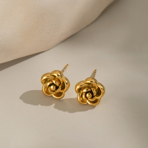 18 Karat vergoldete Edelstahl-Ohr stecker für Damen Trendy Fashion Jewelry <span class=keywords><strong>E441</strong></span> - Product Image 2