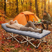 Lit de camping pliable portable en tissu Oxford avec tube en alliage d'aluminium, capacité de charge lourde de 200 kg (440 lb)