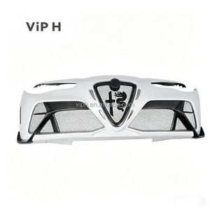 Paraurti Anteriore <span class=keywords><strong>Alfa</strong></span> <span class=keywords><strong>Romeo</strong></span> Giulia GTAm con <span class=keywords><strong>Logo</strong></span>, Facile Installazione, Kit Carrozzeria in Fibra di Carbonio - Finitura Nera Lucida, Miglioramento delle Prestazioni - Product Image 3