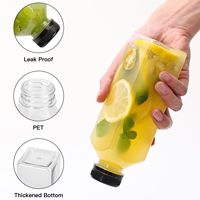 Bouteilles en plastique de 480 ml pour boissons, jus, smoothies, thé, lait et autres boissons – Stock local US – 16 oz