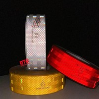 Approbation RTLITE ECE Eamrk E8 2 pouces véhicule rétro réflecteur vinyle rouleau microprismatique matériel autocollants bande réfléchissante pour camion