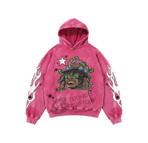 Autumn/Winter Cotton Casual Letter Embroidered Oversized Pullover Hoodie Stand Long Sleeve Slimming Men's Women's Coat Fitness - Product Image 4