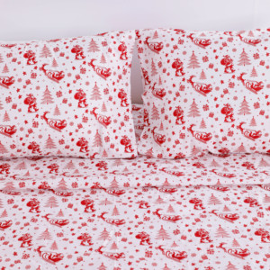 Aoyatex Màu Đỏ Và Trắng Hươu Và Cây In Bộ Đồ Giường Thiết Lập Tùy Chỉnh Bốn Mảnh Thiết Kế Thiết Kế Lễ Hội Bộ Đồ Giường Cho Phòng Ngủ - Product Image 4