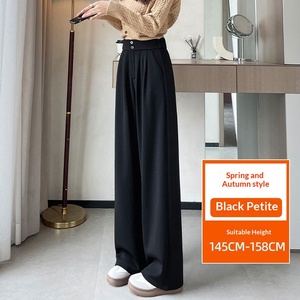 Pantalones de Cintura Alta, Holgados, de Pierna Ancha, Estilo Vintage, de Poliéster y Elastano para Mujer, Primavera/Otoño 2025, Nuevo Estilo, para Mujeres de Baja Estatura, Pantalones de Alta Gama - Product Image 6