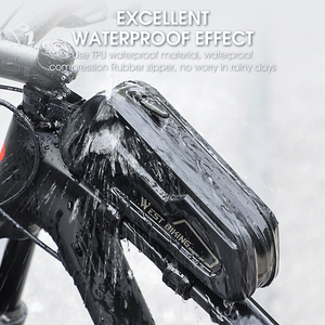 WEST BIKING – sac de Tube supérieur de vélo d'une capacité de 1,5 l, imperméable, Flexible, sac de cadre rigide, matériau écologique, sac avant de vélo - Product Image 5