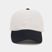 Gorra de béisbol de primavera para hombre y mujer, diseño de bloques de color, pana, visera de pato, 6 paneles, sombrero casual para exteriores, venta al por mayor