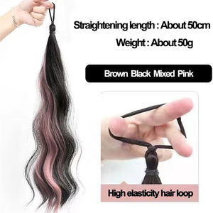 9 Couleurs Extensions <span class=keywords><strong>de</strong></span> Cheveux Synthétiques Perruques Bundle Femmes Augmenter les Cheveux Nouveau Style Low Tied Ponytail Fluffy Highlights <span class=keywords><strong>Coiffure</strong></span> - Product Image 3