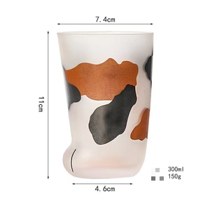 Caneca Criativa em Forma de Pata de Gato JIN PENG, Copo de Água Personalizado em Vidro de Sódio e Cálcio para Casa e Escritório, Presente para Bebidas Quentes - Product Image 4