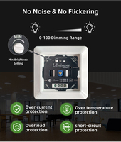 Variateur LED WiFi, interrupteur rotatif encastré adapté aux LED et ampoules halogènes à intensité variable 100-300W, sans couvercle