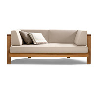Moderne einfache Stil Garten Sessel Sofas Luxus maßge schneiderte tiefe Sitz gelegenheiten Design Massivholz Seil Weben Patio Sofa Set