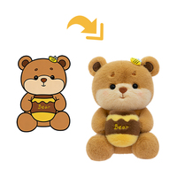En gros Ours en peluche moelleux en coton biologique avec pot de miel et logo personnalisé, anti-stress, modèle Abeille