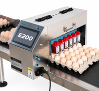 Mesin Pencetak Tanggal Telur Otomatis Enam Printhead Conveyor Inkjet Printer untuk Peternakan Telur dan Lini Produksi Makanan