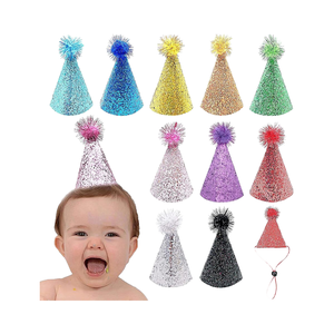 Có Thể Điều Chỉnh 'Chúc Mừng Sinh Nhật Thiết Kế Đảng Hat Với Pom Poms Cho Giáng Sinh Halloween Lễ Phục Sinh Lễ Kỷ niệm Đảng Trang Trí - Product Image 1