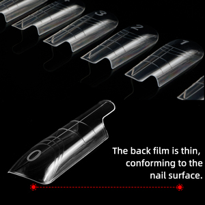 Thin Clear Crystal Full Cover <b>Nail</b> Dual Forms Paperless Quick Building Gel <b>Extension</b> Mold Tips - Product Image 3