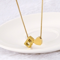 Mode pêche coeur lettre pendentif collier étanche en acier inoxydable extractible 26 lettres collier bijoux idée fête cadeau